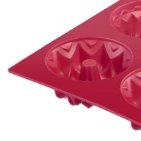 Westmark 6er Küchlein-Backform, Antihaft-Effekt, Silikon, Trio, Rot, 30172270