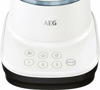 AEG TB7-1-4CW Standmixer / 3 Stufen / 3 Rezeptprogramme / Pulsfunktion / inkl. Zubehör / 10°-Neigung / Touch-Display / 6-Klingen Edelstahlmesser / 1,5 l Tritan-Krug / weiß