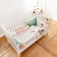 Fehn 060591 Baby-Bettwäsche Bruno – Kopfkissen & Bettdecke für Kinder im Set – Mit Bärenmotiv – 0+ Monate – Kissen: 35 x 40 cm & Decke: 80 x 80 cm