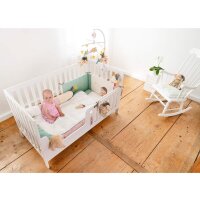 Fehn 060591 Baby-Bettwäsche Bruno – Kopfkissen & Bettdecke für Kinder im Set – Mit Bärenmotiv – 0+ Monate – Kissen: 35 x 40 cm & Decke: 80 x 80 cm