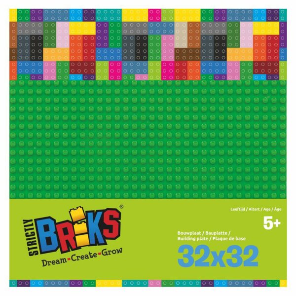 Strictly Bricks ST-LBP32GR Grundplatte, 32 x 32 cm, Grün