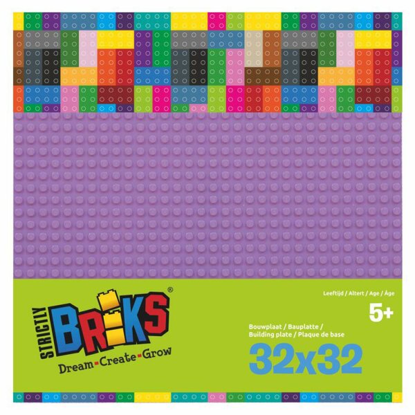 Strictly Bricks ST-LBP32LV Bodenplatte, 32 x 32 cm, Lavendelfarben