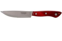 Steakbesteck-Set BUENO rot 4-tlg. in Naturholzkiste, Klinge aus rostfreien Edelstahl komplett Spülmaschinengeignet