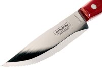 Steakbesteck-Set BUENO rot 4-tlg. in Naturholzkiste, Klinge aus rostfreien Edelstahl komplett Spülmaschinengeignet