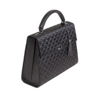 Socha Laptoptasche Damen/Businesstasche Frauen/Notebooktasche mit Tragegurt - Elegant - Extra leichte Synthetik Gesteppt - Audrey Diamond - 13.3 Zoll Schwarz