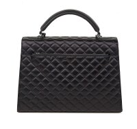 Socha Laptoptasche Damen/Businesstasche Frauen/Notebooktasche mit Tragegurt - Elegant - Extra leichte Synthetik Gesteppt - Audrey Diamond - 13.3 Zoll Schwarz