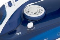 Exquisit Dampf-Bügeleisen BD 3102 web | Dampfbügeleisen | 2600 Watt | Bügelsohle Keramikbeschichtet | Bügeleisen mit Edelstahlsohle | Antikalk-System | Weiß-Blau