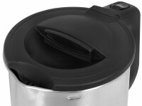 Exquisit Wasserkocher WK 3602 swi | Teekocher | 1200 Watt | Edelstahlwasserkocher | 1 Liter | Schwarz-Inox