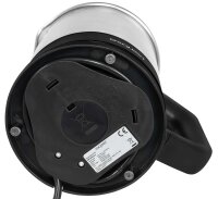 Exquisit Wasserkocher WK 3602 swi | Teekocher | 1200 Watt | Edelstahlwasserkocher | 1 Liter | Schwarz-Inox