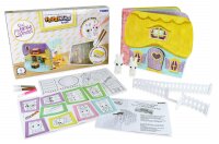 Fuzzikins Craft Cottontail Cottage / E72789 / 2 süße Häschen und ein faltbares Papierhäuschen zum Bemalen und Bekleben / Abwaschbares Spielzeug für Kinder ab 3 Jahren