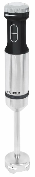 Gutfels Stabmixer MS 8001 swi | Edelstahlgehäuse | 2 Geschwindigkeitsstufen und Turbofunktion | ergonomischer geformter Griff | 800 Watt | Edelstahl | edelstahlfarben-schwarz