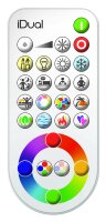 iDual LED-Lichtprojektor Tulip mit Fernbedienung. Warmweiß bis Kaltweiß; Dimmfunktionen; Multicolor-Umgebungs- und Stimmungslicht. 750 lm.