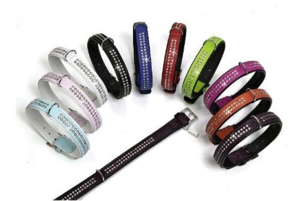 Karlie Halsband Vintage Strass L: 30 cm B: 17 mm rot zweireihig