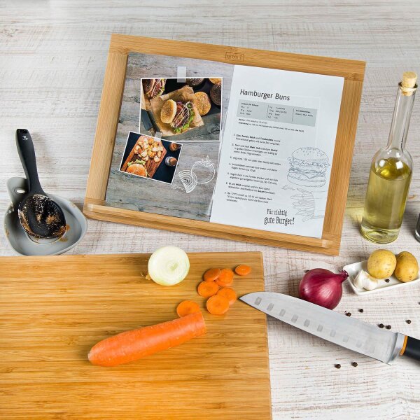 Lurch 10921 Kochbuchhalter aus Bambus mit drei Einstellvarianten
