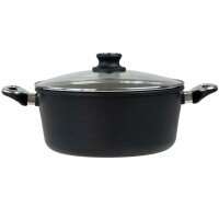 BAF Kochtopf Induktion mit Deckel Ø 28 cm - hoher Rand - großer runder Suppentopf beschichtet aus Aluminiumguss
