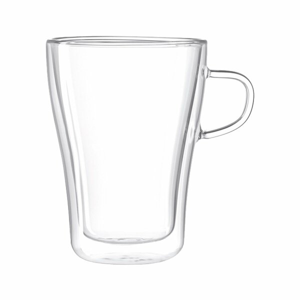 Leonardo - Duo - doppelwandiges Kaffeeglas, Henkelbecher, Becher - 350 ml - Glas