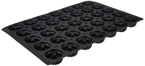 Lurch 67110 FlexiGastro Backform aus 100% BPA-freiem Platin Silikon 35er Minigugelhupf, schwarz, 60 x 40 cm, Gastronomie