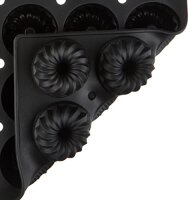 Lurch 67110 FlexiGastro Backform aus 100% BPA-freiem Platin Silikon 35er Minigugelhupf, schwarz, 60 x 40 cm, Gastronomie