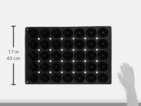 Lurch 67110 FlexiGastro Backform aus 100% BPA-freiem Platin Silikon 35er Minigugelhupf, schwarz, 60 x 40 cm, Gastronomie