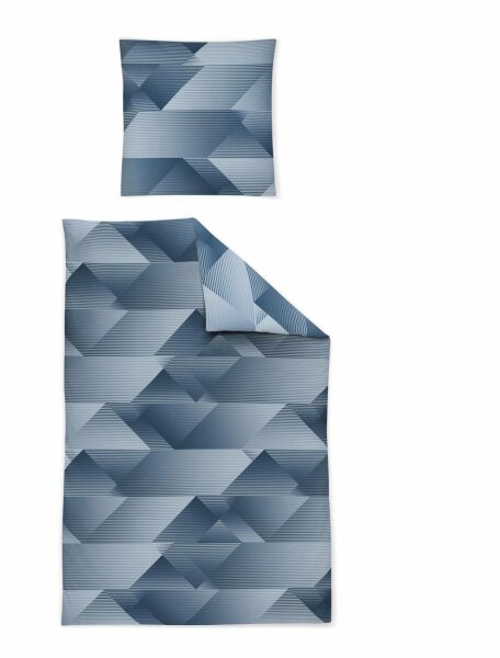 IRISETTE MAKO-SATIN BETTWÄSCHE EOS 8710 blau 140 x 200 cm