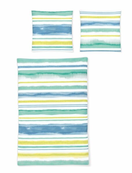 Irisette EOS MAKO-Satin Bettwäsche-Set 140x200 / 70x90 (at) Aqua
