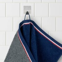 möve Athleisure Gästetuch Doubleface 50 x 30 cm aus 85% Baumwolle / 15% Polyester, deep sea/grey