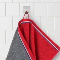 möve Athleisure Gästetuch Doubleface 50 x 30 cm aus 85% Baumwolle / 15% Polyester, ketchup/grey
