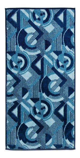 möve Modernism Handtuch Kreise allover 50 x 100 cm aus 100 % Baumwolle, dark blue