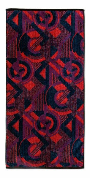 möve Modernism Handtuch Kreise allover 50 x 100 cm aus 100 % Baumwolle, red