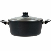 BAF Kochtopf Set 4-teilig - kleines Guss Topfset inkl. Schmorpfanne Ø 28 cm beschichtet aus Aluminiumguss - ohne Induktion - Made in Germany