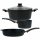 BAF Kochtopf Set 4-teilig - kleines Guss Topfset inkl. Schmorpfanne Ø 28 cm beschichtet aus Aluminiumguss - ohne Induktion - Made in Germany