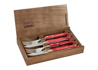 Tramontina Churrasco Steakbesteck-Set Paisano in Rot aus Edelstahl/Kiefernholz rot