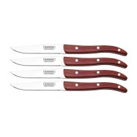 Tramontina Churrasco Steakmesser-Set Paisano in Rot aus Edelstahl/Kiefernholz rot