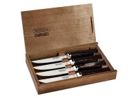 Tramontina PAMPAS Premium Steakmesser, 4-teiliges Set, rostfreier Edelstahl, Echtholzgriff FSC, spülmaschinenfest (Braun, 4-tlg.)