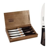 Tramontina PAMPAS Premium Steakmesser, 4-teiliges Set, rostfreier Edelstahl, Echtholzgriff FSC, spülmaschinenfest (Rot, 4-tlg.)