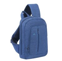 Rivacase Rucksack für Notebook bis 13.1 Zoll – Leichte Umhängetasche mit gepolsterten Seiten und weichem Schultergurt Sling Bag Crossbody Backpack/blau