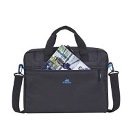 Rivacase Laptoptasche 16 Zoll - ultraleichte Notebooktasche - kompakte Umhängetasche Aktentasche Schultertasche für Laptops bis 16 Zoll/schwarz