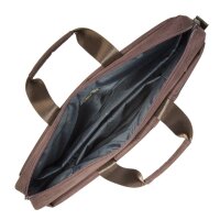 Rivacase Notebooktasche bis 15,6 Zoll – Modische Laptoptasche mit viel Platz für Zubehör und Zweiwege Reißverschluss für einen einfachen und schnellen Zugriff (Braun)