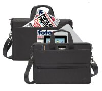 Rivacase Laptoptasche für Natebooks bis 15,6 Zoll - Hochwertige Schultertasche mit einem extra Fach für ein Tablet bis 10.1 Zoll /
