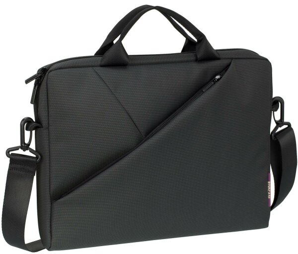 RIVACASE Notebooktasche Laptoptasche bis 13.3 Zoll – ultraflache Schultertasche für Notebook Laptop mit gepolsterten Fächern und viel Stauraum / Grau