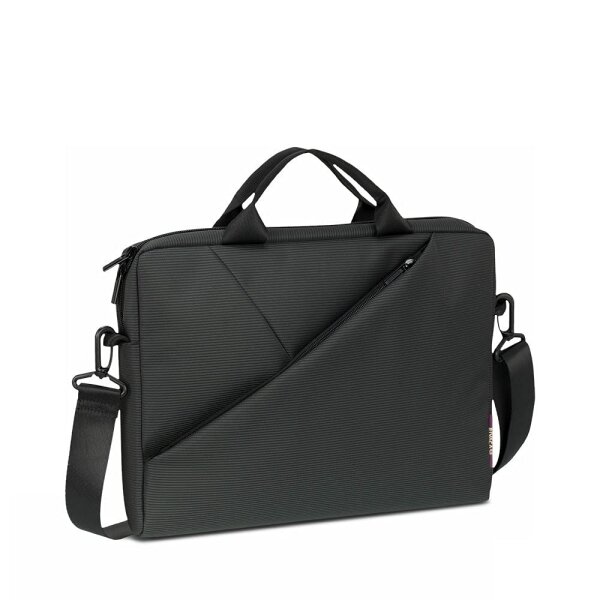 RivaCase Laptop Tasche bis 15.6 Zoll - Innenfach für Tablets bis 10.1 Zoll und iPads - Hochwertige Notebook Tasche mit Zusatzfächern und gepolsterten Seitenwänden/grau