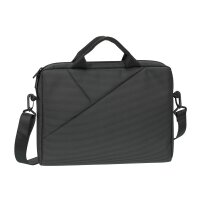 RivaCase Laptop Tasche bis 15.6 Zoll - Innenfach für Tablets bis 10.1 Zoll und iPads - Hochwertige Notebook Tasche mit Zusatzfächern und gepolsterten Seitenwänden/grau
