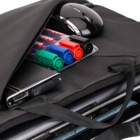 RivaCase Laptop Tasche bis 15.6 Zoll - Innenfach für Tablets bis 10.1 Zoll und iPads - Hochwertige Notebook Tasche mit Zusatzfächern und gepolsterten Seitenwänden/grau