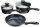 Russell Hobbs BW05743 Stone 3 Pfannen-Set, 16 und 20cm Stielkasserolle, 24cm Bratpfanne, keramische Antihaftbeschichtung, schwarz