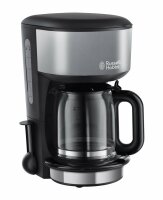 Russell Hobbs Glas-Kaffeemaschine Colours Plus+ Storm Grey, 1.25l, Brausekopf-Technologie, Glaskanne, 1000 Watt, 20132-56, schwarz/grau