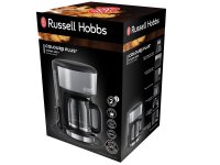 Russell Hobbs Glas-Kaffeemaschine Colours Plus+ Storm Grey, 1.25l, Brausekopf-Technologie, Glaskanne, 1000 Watt, 20132-56, schwarz/grau