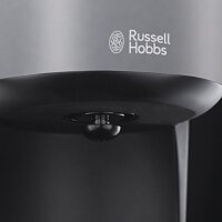 Russell Hobbs Glas-Kaffeemaschine Colours Plus+ Storm Grey, 1.25l, Brausekopf-Technologie, Glaskanne, 1000 Watt, 20132-56, schwarz/grau