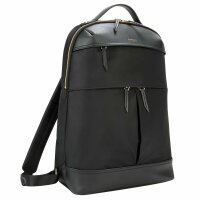 Targus Newport Rucksack 15 L, eleganter Notebook Rucksack mit Schutzfach bis zu 15 Zoll, wasserdichter Tagesrucksack mit drei Reißverschlusstaschen - Schwarz, TSB945GL