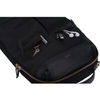 Targus Newport Rucksack 15 L, eleganter Notebook Rucksack mit Schutzfach bis zu 15 Zoll, wasserdichter Tagesrucksack mit drei Reißverschlusstaschen - Schwarz, TSB945GL