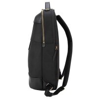 Targus Newport Rucksack 15 L, eleganter Notebook Rucksack mit Schutzfach bis zu 15 Zoll, wasserdichter Tagesrucksack mit drei Reißverschlusstaschen - Schwarz, TSB945GL